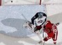The Red Wings' Johan Franzen watches the puck go past Columbus Blue Jackets goalie Steve Mason in the 2nd period of their game 1 win Thursday. (JULIAN H. GONZALEZ/DFP)