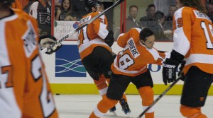 Despite injuries, Danny Briere continues to earn his contract though based on NHL fan rules an regulations he's supposed to be an overpaid and undersized playmaker. (Neat1325@/Flickr)