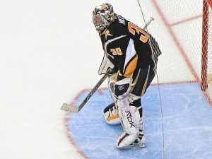 Pucks haven't seen much mesh with Miller in front of the goal. (Photo courtesy of mark6mauno/ Flikr.)
