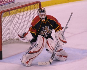 At least Tomas Vokoun saw this shot coming... (photo: CatShots128)