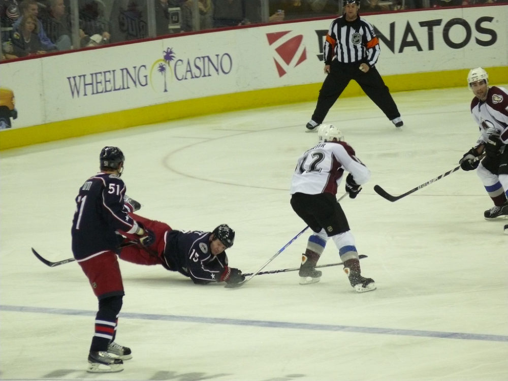 Columbus defenseman Fedor Tyutin and forward Derek Dorsett (Danielle Browne/THW)