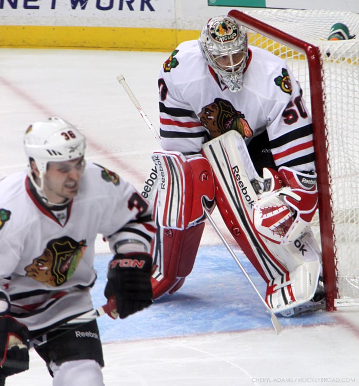 Dave Bolland (left) & Corey Crawford