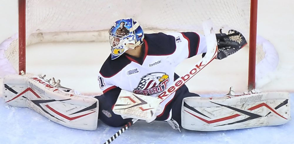 Tadeáš Galanský of the Saginaw Spirit.  Photo courtesy of Terry Wilson/OHL Images