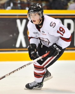 Hunter Garlent of the Guelph Storm.  (Photo: Terry Wilson/OHL Images)