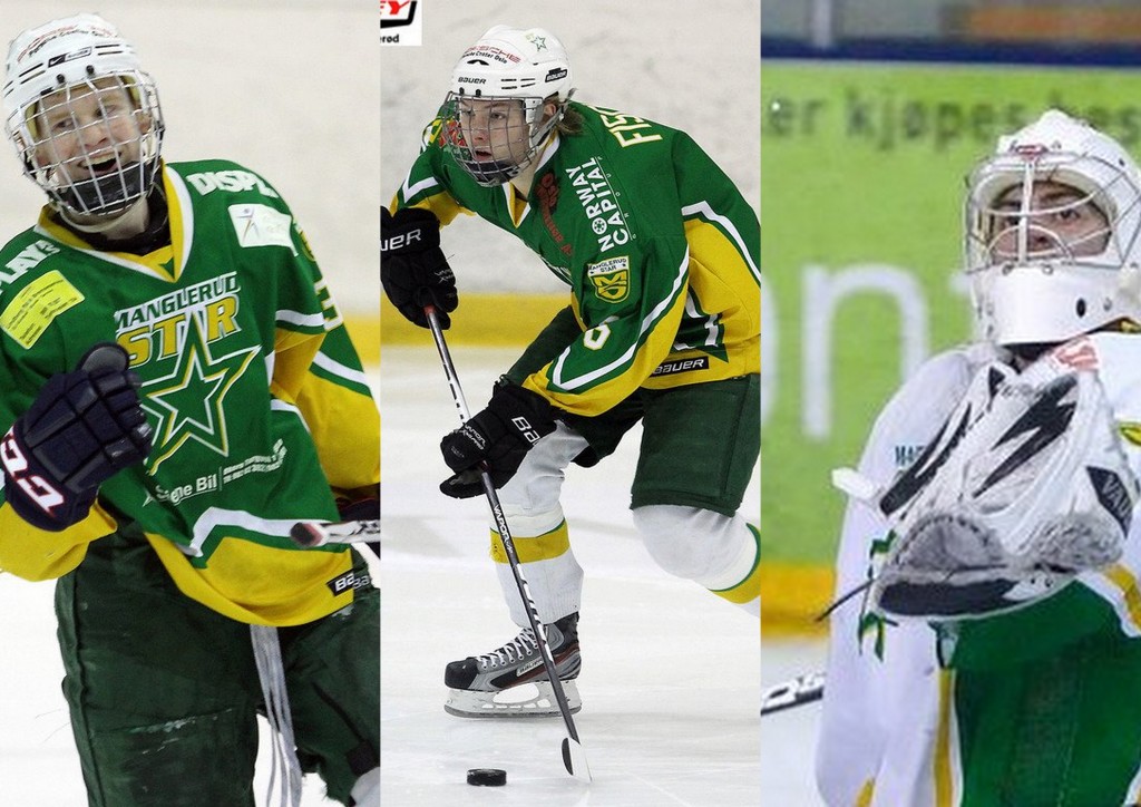 Manglerud has always had some of the best teams in Norwegian junior hockey.  Marcus Bryhnisveen, Magnus Alrek Fischer and Martin Nader Haga are some of that team's best players going into this season.  (Thomas Granerød/HockeyNorge.no)
