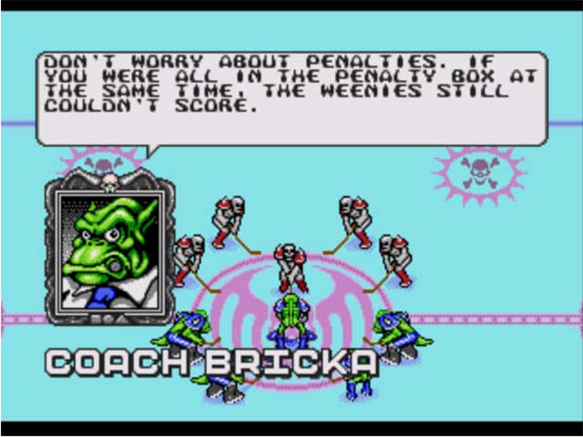 words of advice from Coach Brika in the game Mutant Hockey Leauge