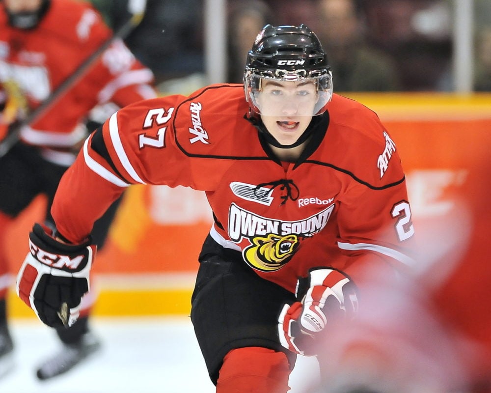 Owen Sound Attack power forward Zach Nastasiuk is an intriguing prospect for the 2013 NHL entry draft (OHL Images)