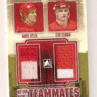Dual Jersey card of Steve Yzerman and Darryl Sittler from Motown Madness