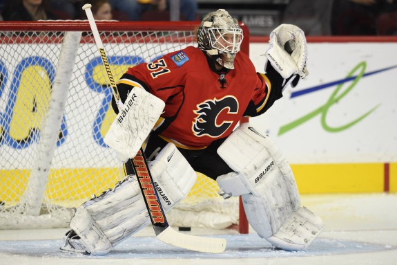 Kari Ramo has 10 of the Flames' 33 wins this season. (Candice Ward-USA TODAY Sports)