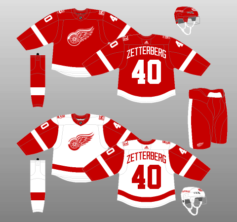 detroit red wings home jersey color