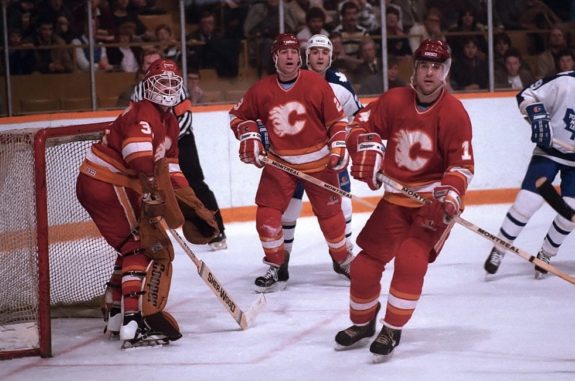 Reggie Lemelin Paul Reinhart Kent Nilsson Calgary Flames
