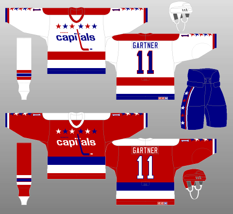 Washington Capitals 1985-87 Jerseys