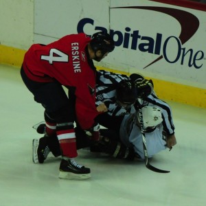 Caps vs Pens - John Erskine and Matt Cooke John Erskine