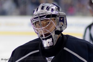 Jonathan Quick made 40 saves on 42 shots in Game 1 (BridgetDS/Flickr)