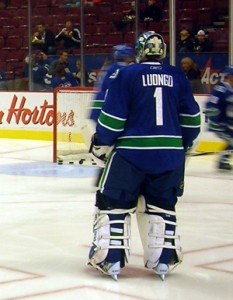 Roberto Luongo wears #1 for the Vancouver Canucks