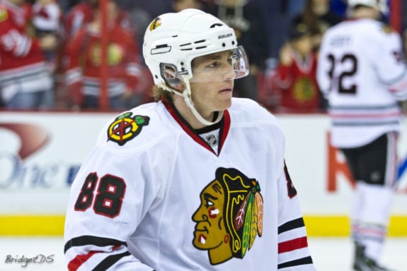 Patrick Kane was selected first overall by the Chicago Blackhawks in 2007. (The Hockey Writers Archives)
