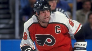 Eric Lindros was one of the best power forwards in the game in the 90's (Credit: Steve Babineau/Allsport)