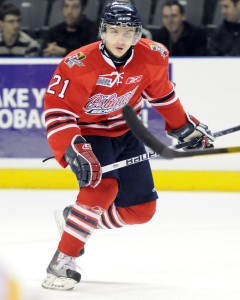 Last season, in 49 games with the Oshawa Generals, Laughton registered 56 points. (Aaron Bell/CHL Images)