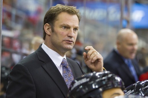 Kirk Muller behind the Canes bench.  (Photo Credit: Andy Martin Jr)