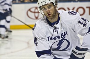 Former Lightning Brett Connolly will return to Tampa on Saturday in the season finale. (image via wikipedia)