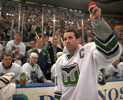 Kevin Dineen in his last game as a Hartford Whaler.