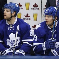 Phil Kessel and Joffrey Lupul of the Toronto Maple Leafs.