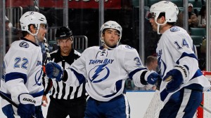 Conacher scored the Lightning's second goal in a 4-2 loss to the Bruins.