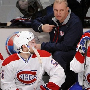 Montreal Canadiens head coach Michel Therrien and David Desharnais