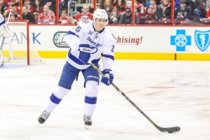 (Photo By Andy Martin Jr) Tampa Bay blue-liner Matt Carle could end up on the trading block as a result of the Lightning's defensive depth.