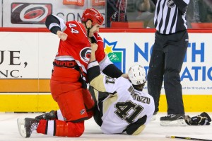 Robert Bortuzzo was willing to do anything to stay in the lineup. (Photo by Andy Martin Jr)