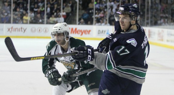 Seattle's Shea Theodore is a top ranked NHL Draft prospect (photo Seattle Thunderbirds)