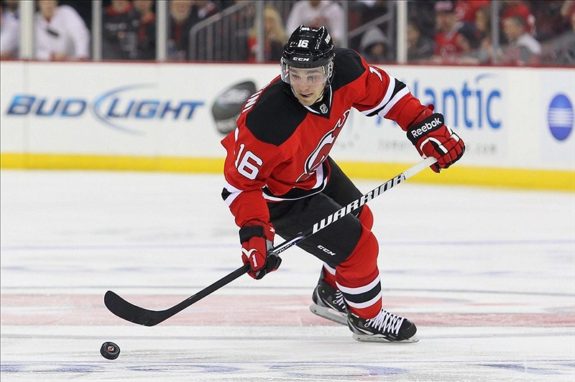 D'Agostini is the third Devils player to wear #16 this season (Ed Mulholland-USA TODAY Sports)