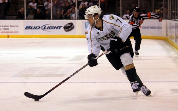 Colton Sceviour is the AHL's top goal scorer with 14 on the season. (Ross Bonander / THW)
