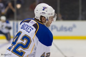 Backes was named the Blues captain in September 2011 (Bridgetds@Flickr)