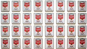 Any Warhol's famous Campbell's Soup Can pop-art from 1962.