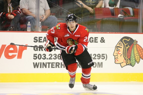 (photo courtesy WHL.ca) The Portland Winterhawks project to be a high-scoring team again this season, led by the dynamic duo of Oliver Bjorkstrand (above) and Nic Petan, who could battle for the league scoring title in 2014-15.