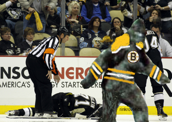 Zdeno Chara hits Evgeni Malkin