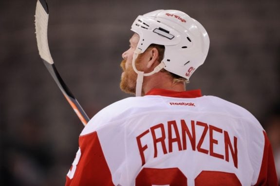 Johan Franzen of the Detroit Red Wings.