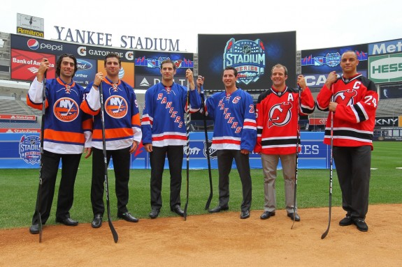 The NJ Devils & NY Rangers will play in the first ever hockey game in Yankee Stadium. (Ed Mulholland-USA TODAY Sports)