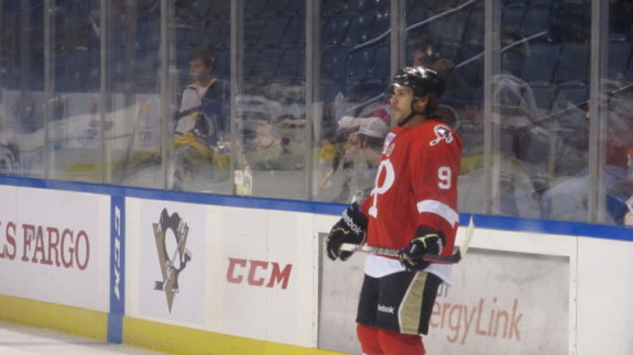 Brian Gibbons is one of the Pens' returning scorers for 2013-14. (Alison Myers/THW)