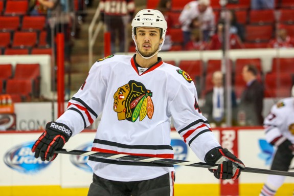 Niklas Hjalmarsson could be an upgraded version of Andrew MacDonald, but would he be willing to accept a trade to Long Island?  Photo Credit:  Andy Martin Jr