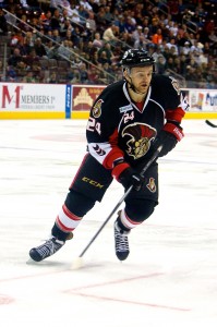 Stephane Da Costa has 46 points in 36 games this year in the KHL. (Annie Erling Gofus/The Hockey Writers)