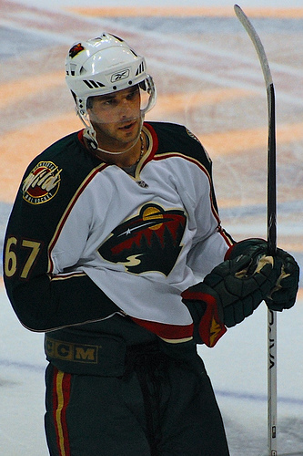 Benoit Pouliot with the Minnesota Wild in 2008 (French Kheldar/Flickr)