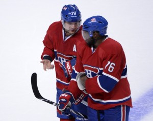 Montreal Canadiens defensemen Andrei Markov and P.K. Subban 