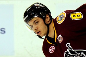 Rattie scored two goals for the Wolves in a 5-2 victory on Dec. 18 (Ross Bonander/THW)