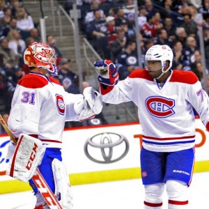 Montreal Canadiens goalie Carey Price and ex-Habs defenseman P.K. Subban
