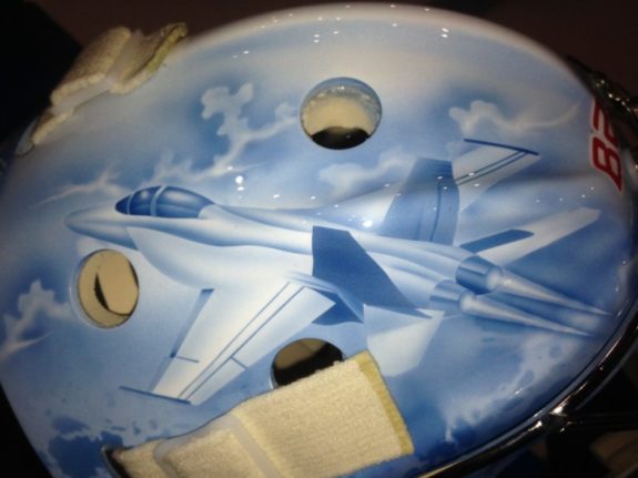 Note the fighter jet on Thiessen's lid Photo Credit: (Norfolk Admirals)