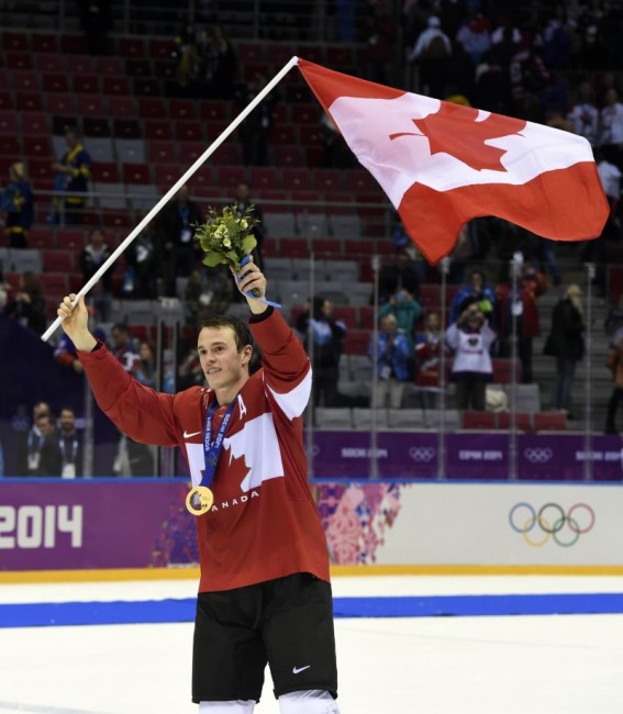 (Eric Bolte-USA TODAY Sports) It's tough to bet against Jonathan Toews — seen here celebrating Olympic gold in Sochi — and Team Canada, especially with the World Cup taking place on their home ice in Toronto.
