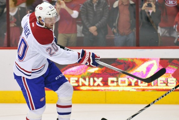 Vanek and the Canadiens are still playing in the postseason (Gary A. Vasquez-USA TODAY Sports )