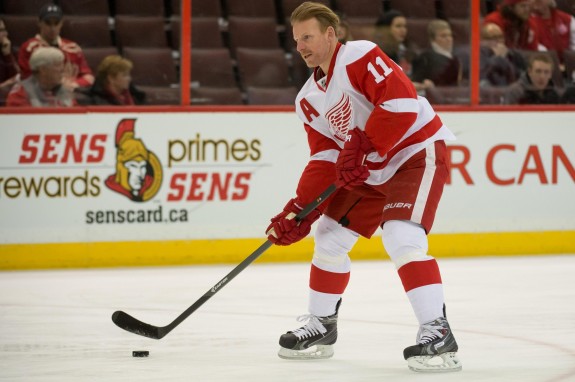 Whether or not Daniel Alfredsson returns, the Wings have plenty of options up front (Marc DesRosiers-USA TODAY Sports)